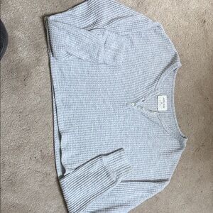 Gray hollister Ribbed Long Sleeve Top